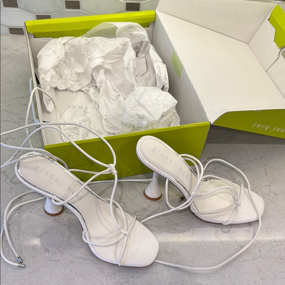 Gianni Bini White Strappy Women's Heels